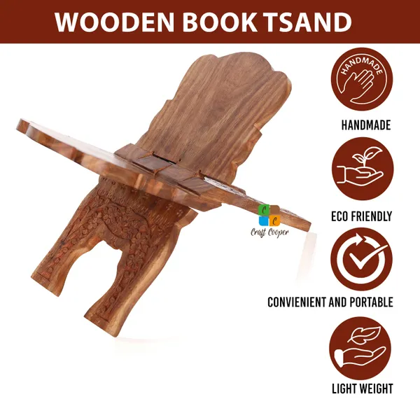 Craft_Cooper_Wood_Hand_Carved_Rehal_Holy_Books_Stand