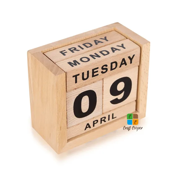 Craft_Cooper_Wooden_Calendar-Mini_Desk_Calendar_for_Office_and_Home_Table/Desk_Calendar_Office_Desk_Stationary_Calendar_(NATURAL)
