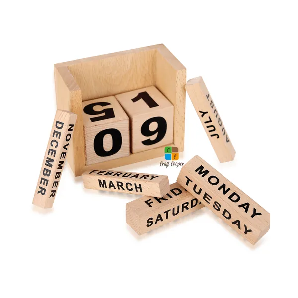 Craft_Cooper_Wooden_Calendar-Mini_Desk_Calendar_for_Office_and_Home_Table/Desk_Calendar_Office_Desk_Stationary_Calendar_(NATURAL)