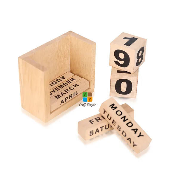 Craft_Cooper_Wooden_Calendar-Mini_Desk_Calendar_for_Office_and_Home_Table/Desk_Calendar_Office_Desk_Stationary_Calendar_(NATURAL)