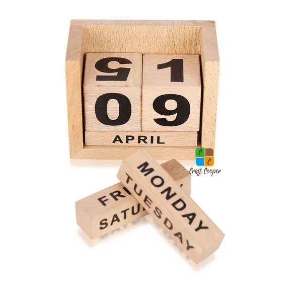 Craft_Cooper_Wooden_Calendar-Mini_Desk_Calendar_for_Office_and_Home_Table/Desk_Calendar_Office_Desk_Stationary_Calendar_(NATURAL)