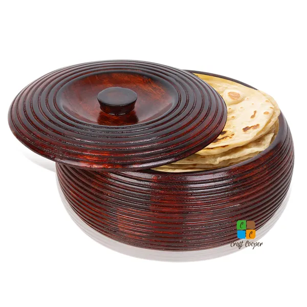 Craft_Cooper_Wooden_Chapati_Roti_Hot_Box_in_Sheesham_Wood_Casseroles_for_Kitchen_Dabba_Case_Server_Tableware_Serve_ware_(Brown)