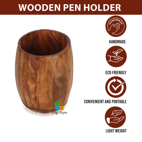 Craft_Cooper_Wooden_Pen_Holder,_Design,_Cutlery_Holder,_Desk_Organizer,_Brown