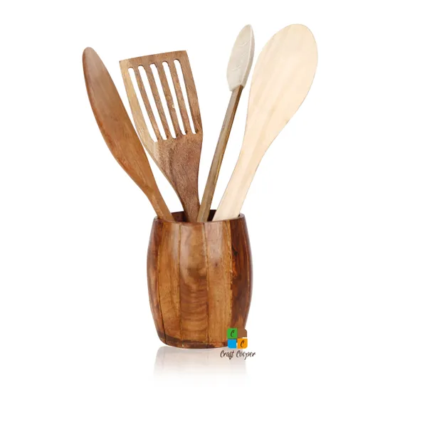 Craft_Cooper_Wooden_Pen_Holder,_Design,_Cutlery_Holder,_Desk_Organizer,_Brown