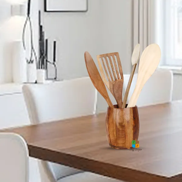 Craft_Cooper_Wooden_Pen_Holder,_Design,_Cutlery_Holder,_Desk_Organizer,_Brown