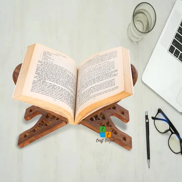 Craft_Cooper_Wooden_Rehal_Design_Rosewood_Holy_Book_Reader|_Book_Storage|_Book_Holder|_Holy_Book_Reader|_Book_Stand|_Holy_Book_Stand_Box_for_Quran_Ramayana_Bible_Gita_&_Guru_Granth_Sahib-_Brown