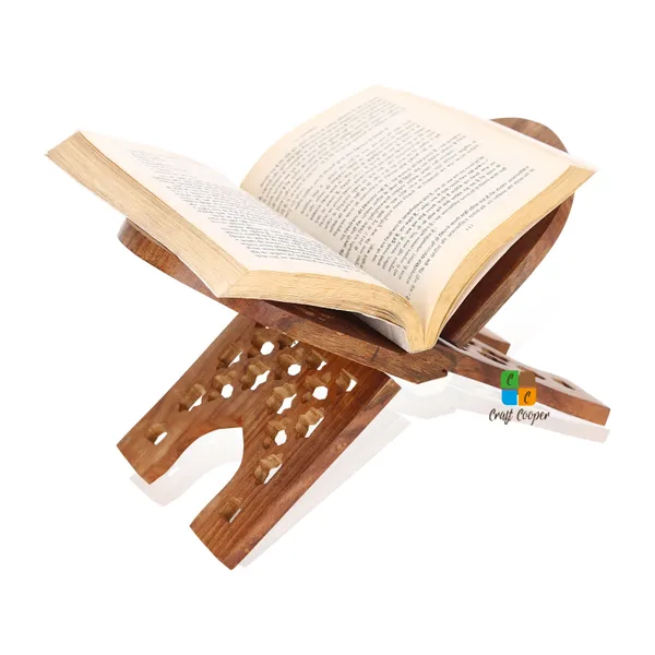 Craft_Cooper_Wooden_Rehal_Design_Rosewood_Holy_Book_Reader|_Book_Storage|_Book_Holder|_Holy_Book_Reader|_Book_Stand|_Holy_Book_Stand_Box_for_Quran_Ramayana_Bible_Gita_&_Guru_Granth_Sahib-_Brown