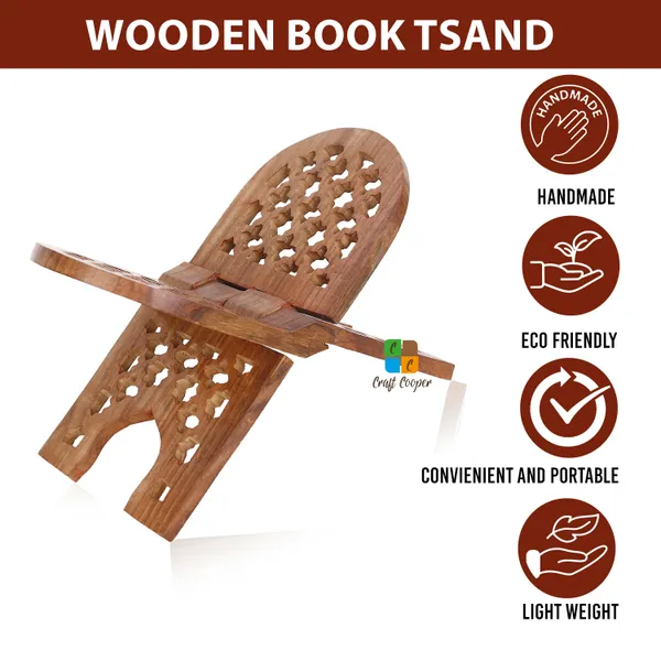 Craft_Cooper_Wooden_Rehal_Design_Rosewood_Holy_Book_Reader|_Book_Storage|_Book_Holder|_Holy_Book_Reader|_Book_Stand|_Holy_Book_Stand_Box_for_Quran_Ramayana_Bible_Gita_&_Guru_Granth_Sahib-_Brown