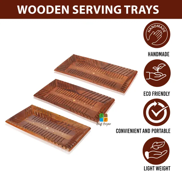 Craft_Cooper_Wooden_Serving_Tray_Set_of_3_(Large,_Medium_and_Small)_with_Brass_Work,_Serving_Platters_and_Trays_for_Party,_Food_and_Tea_Wooden_Decorative_Trays_for_Coffee_Table,_Brown