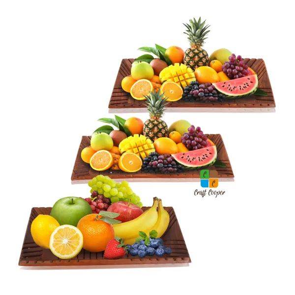 Craft_Cooper_Wooden_Serving_Tray_Set_of_3_(Large,_Medium_and_Small)_with_Brass_Work,_Serving_Platters_and_Trays_for_Party,_Food_and_Tea_Wooden_Decorative_Trays_for_Coffee_Table,_Brown