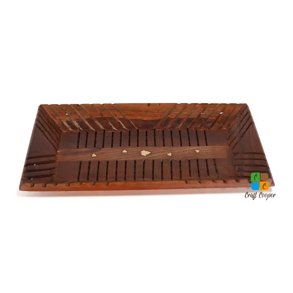 Craft_Cooper_Wooden_Serving_Tray_Set_of_3_(Large,_Medium_and_Small)_with_Brass_Work,_Serving_Platters_and_Trays_for_Party,_Food_and_Tea_Wooden_Decorative_Trays_for_Coffee_Table,_Brown