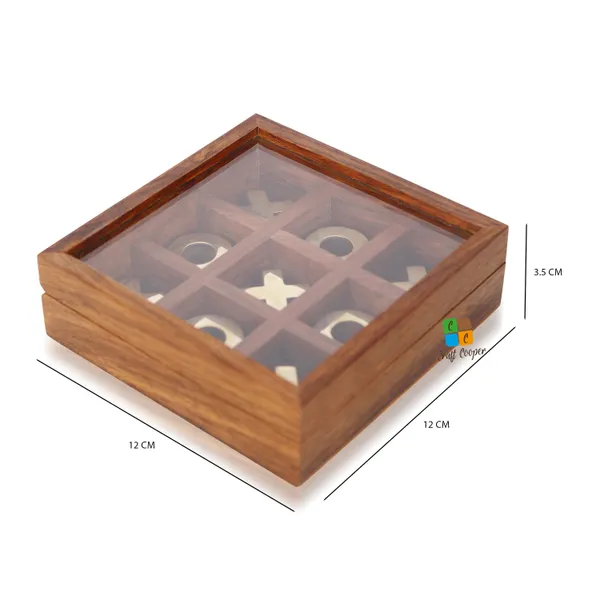Craft_Cooper_Wooden_Tic_Tac_Toe_|_Knoughts_and_Crosses_Game_|_Handmade_2_Player_Board_|_Excellent_Wood_Crafting_with_Premium_Finish