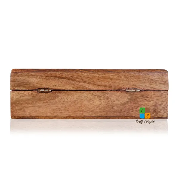 Craft_Cooper_Wooden_Tissue_Box_8*5_Inch_Hand_Carved_Floral_Brass_with_Safety_Lock_Office_Desk_Accessory,_Decorative_Piece,_Multipurpose_Use,_Handmade_Craftsmanship_Vanity_Box__(Brown)