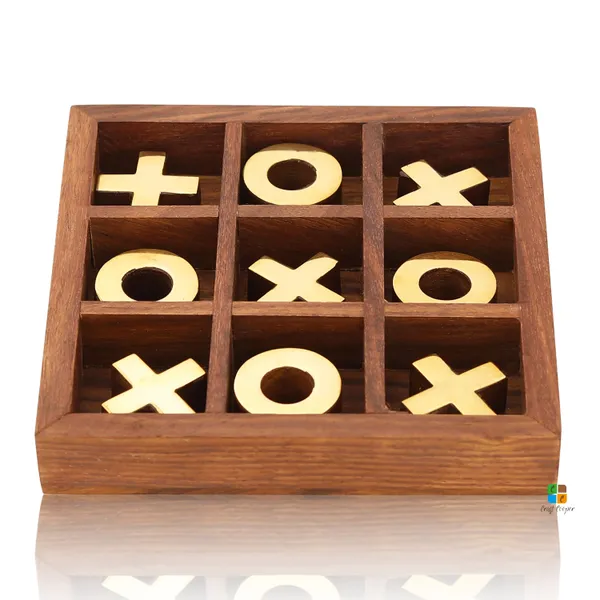 Wooden_Tic_Tac_Toe_Tray_With_Brass_Coating_Coins_For_Children_|_Without_Glass_Lid