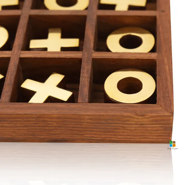 Wooden_Tic_Tac_Toe_Tray_With_Brass_Coating_Coins_For_Children_|_Without_Glass_Lid