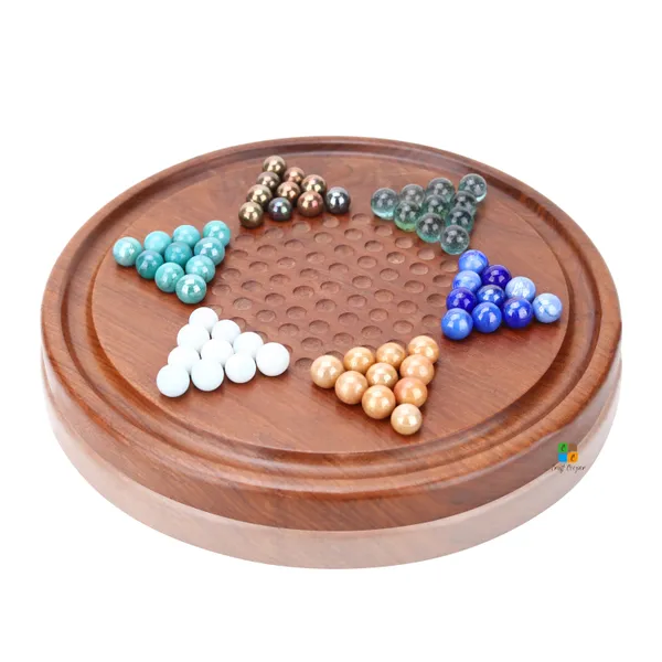Wooden_Chinese_Checkers_Game_With_Glass_Marbles_Handcrafted_Sheesham_Wood,_Scratch-Resistant_Board_Perfect_Game_For_Adults,_Teens_&_Older_Children