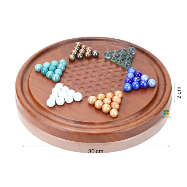 Wooden_Chinese_Checkers_Game_With_Glass_Marbles_Handcrafted_Sheesham_Wood,_Scratch-Resistant_Board_Perfect_Game_For_Adults,_Teens_&_Older_Children