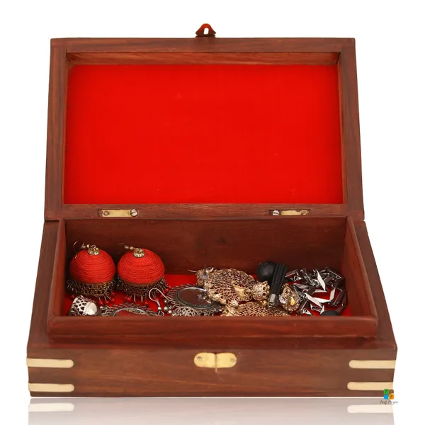 Wooden_Rectangle_Shape_Flower_And_Elephant_Printed_Jewellery_Box_|_Multipurpose_Box_For_Storage