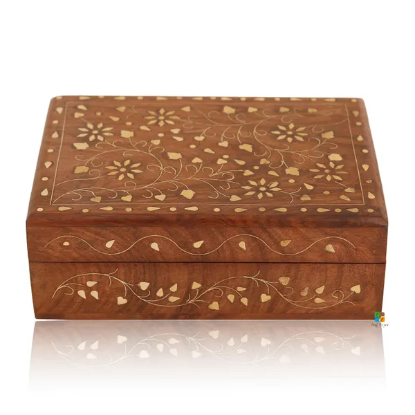 Wooden_Rectangular_Flower_Design_Jewellery_Box_|_Multipurpose_Box_For_Storage
