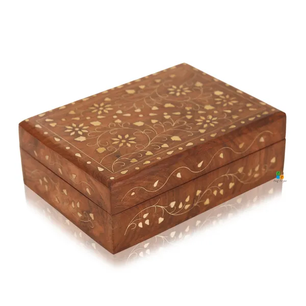 Wooden_Rectangular_Flower_Design_Jewellery_Box_|_Multipurpose_Box_For_Storage