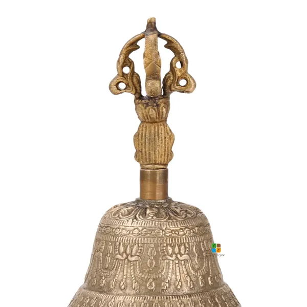 Craft_Cooper__6_Inch_Tibetan_Buddhist_Bell_For_Meditation_Brass_Pooja_Bell