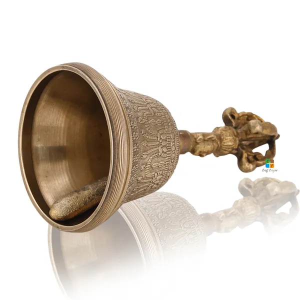 Craft_Cooper__6_Inch_Tibetan_Buddhist_Bell_For_Meditation_Brass_Pooja_Bell