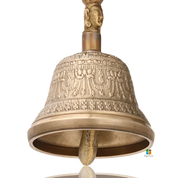 Craft_Cooper__6_Inch_Tibetan_Buddhist_Bell_For_Meditation_Brass_Pooja_Bell