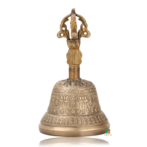 Craft_Cooper__6_Inch_Tibetan_Buddhist_Bell_For_Meditation_Brass_Pooja_Bell