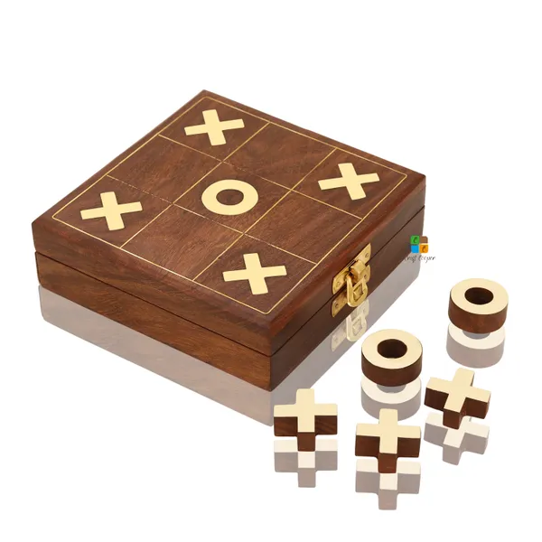 Sheesham_Wood_Tic-tac-toe_Perfect_Gifting_For_Birthday_For_Kids_And_Family_Board_Games_Brass_Naughts_&_Crosses_With_Storage_Box_Lxbxh_4X4X1.5_Inches