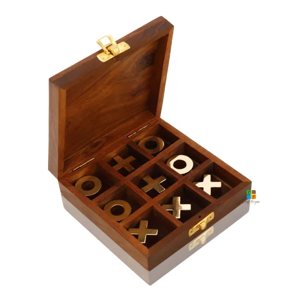 Sheesham_Wood_Tic-tac-toe_Perfect_Gifting_For_Birthday_For_Kids_And_Family_Board_Games_Brass_Naughts_&_Crosses_With_Storage_Box_Lxbxh_4X4X1.5_Inches