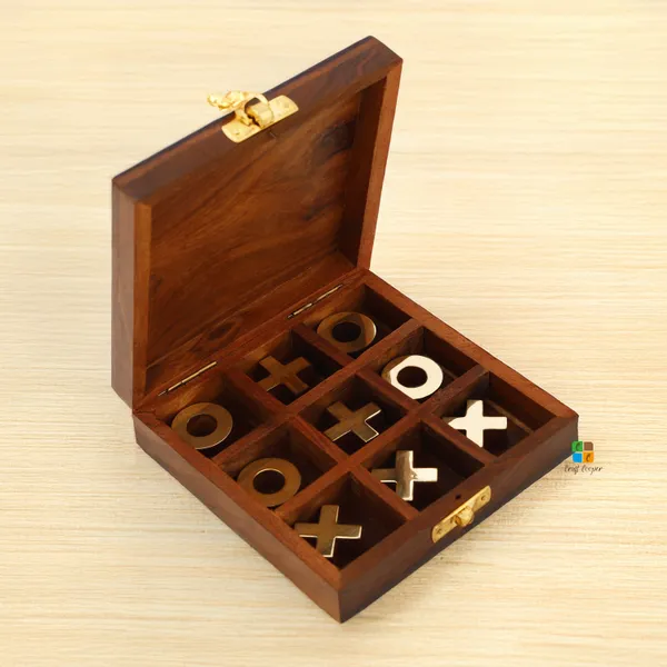 Sheesham_Wood_Tic-tac-toe_Perfect_Gifting_For_Birthday_For_Kids_And_Family_Board_Games_Brass_Naughts_&_Crosses_With_Storage_Box_Lxbxh_4X4X1.5_Inches