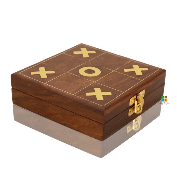 Sheesham_Wood_Tic-tac-toe_Perfect_Gifting_For_Birthday_For_Kids_And_Family_Board_Games_Brass_Naughts_&_Crosses_With_Storage_Box_Lxbxh_4X4X1.5_Inches