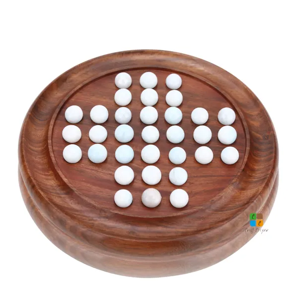 Wooden_Solitaire_Board_Game_In_With_Glass_Marbles_Brain-Vita_Unique_Game_9"_-_Best_Gift_For_Kids,_Teens_&_Adults