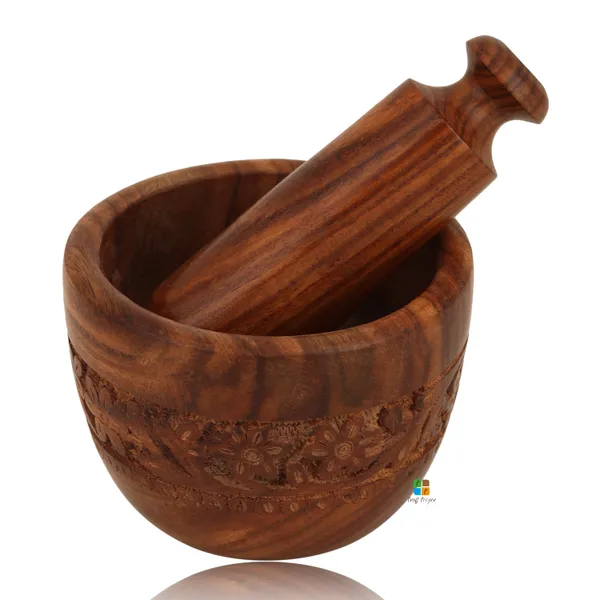 Handcrafted_Sheesham_Wood_Kharal_Carved_Pestle_And_Mortar
