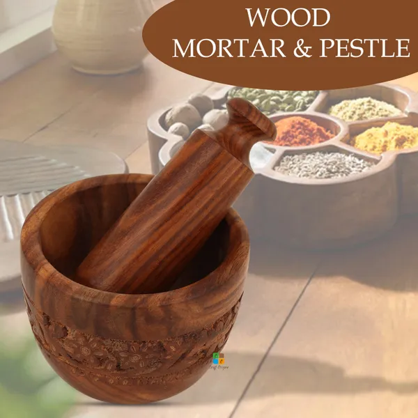 Handcrafted_Sheesham_Wood_Kharal_Carved_Pestle_And_Mortar