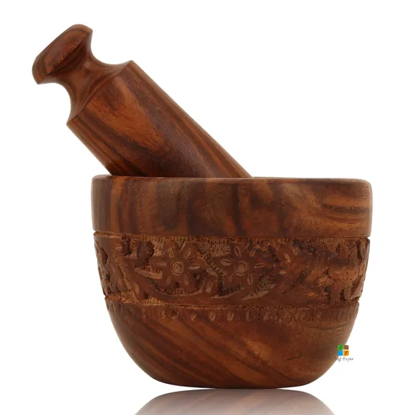 Handcrafted_Sheesham_Wood_Kharal_Carved_Pestle_And_Mortar