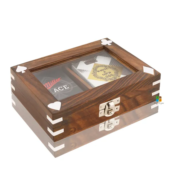 Handcrafted_Classic_Wooden_Playing_Card_Holder_|_Deck_Box_Storage_Case_Organizer_With_2_Sets