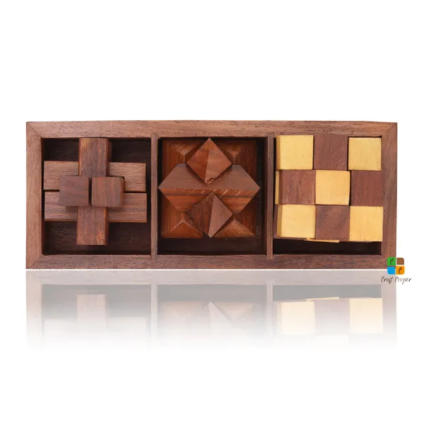 Set_of_13_Wooden_Puzzle_Adult_Snake_Cube,_6_Pieces_Star_&_6_Pieces_Piller_Handmade_Gifts_India_Unique_Gifts_For_Kids_And_Adult