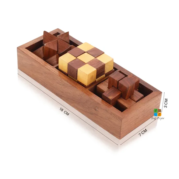 Set_of_13_Wooden_Puzzle_Adult_Snake_Cube,_6_Pieces_Star_&_6_Pieces_Piller_Handmade_Gifts_India_Unique_Gifts_For_Kids_And_Adult
