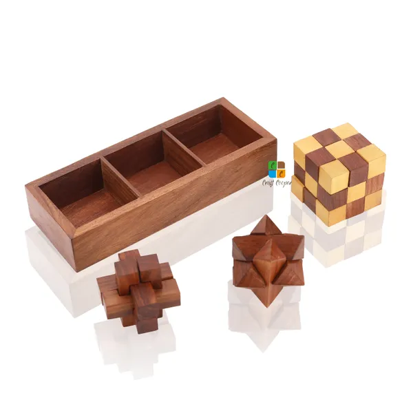 Set_of_13_Wooden_Puzzle_Adult_Snake_Cube,_6_Pieces_Star_&_6_Pieces_Piller_Handmade_Gifts_India_Unique_Gifts_For_Kids_And_Adult