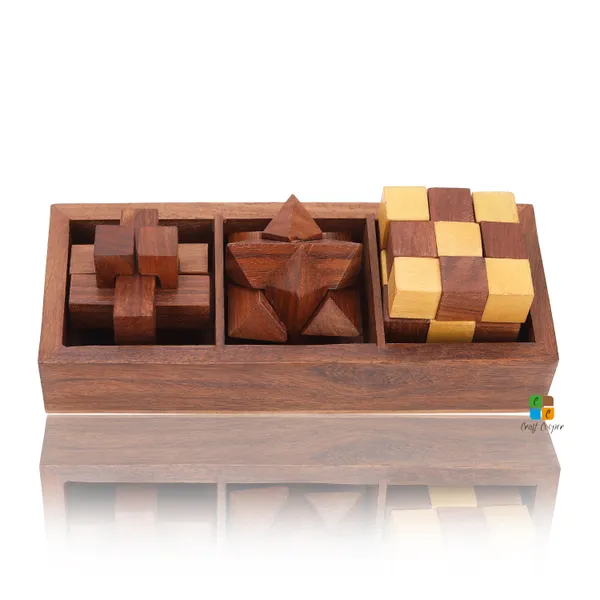 Set_of_13_Wooden_Puzzle_Adult_Snake_Cube,_6_Pieces_Star_&_6_Pieces_Piller_Handmade_Gifts_India_Unique_Gifts_For_Kids_And_Adult