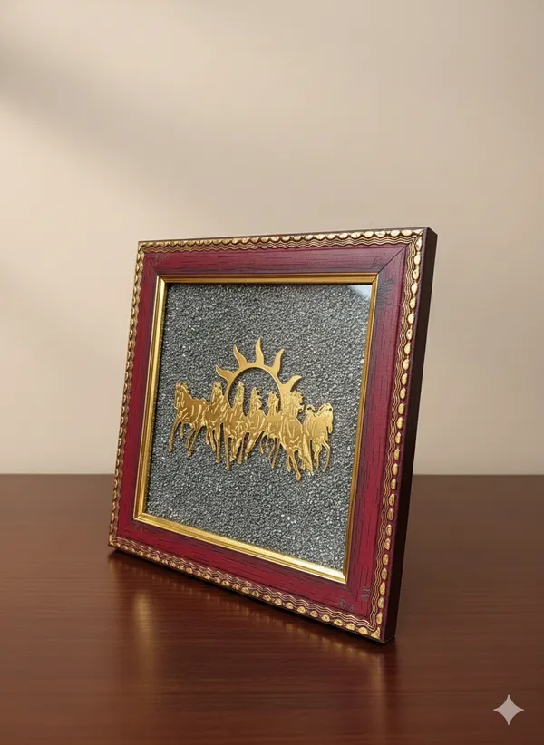 7_Running_Horses_Vastu_Wall_Frame_|_Gold_&_Crimson_Feng_Shui_Frame_For_Success_&_Prosperity_|_Home_&_Office_Decor