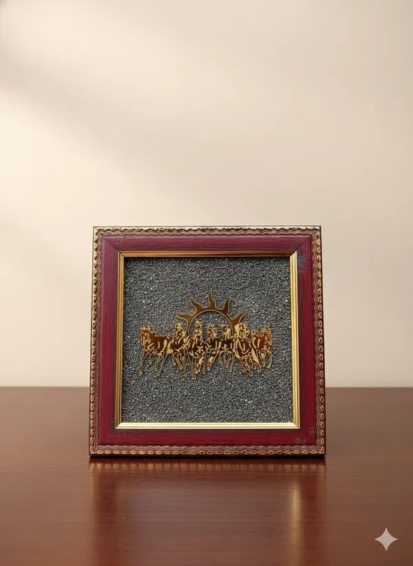 7_Running_Horses_Vastu_Wall_Frame_|_Gold_&_Crimson_Feng_Shui_Frame_For_Success_&_Prosperity_|_Home_&_Office_Decor