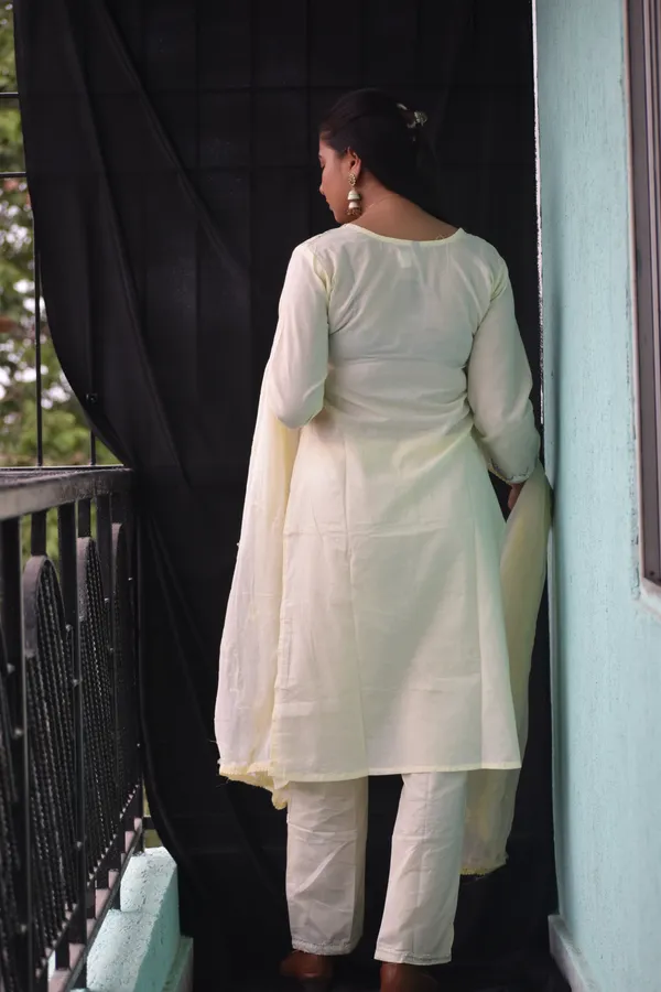 Cream_Cotton_Straight_Kurti_Set_For_Women