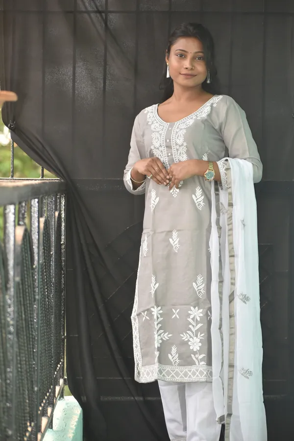 Grey_Cotton_Chikankari_Stitched_Suit_For_Women