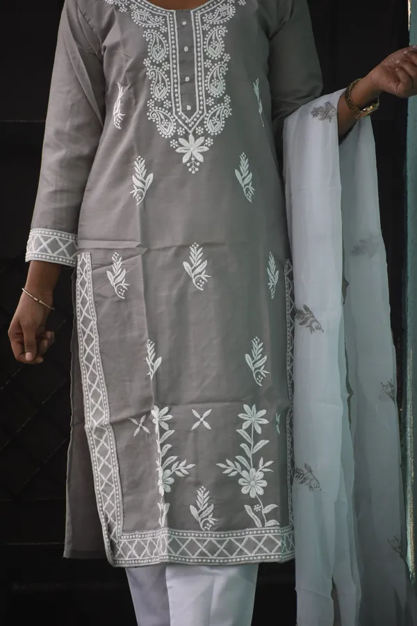 Grey_Cotton_Chikankari_Stitched_Suit_For_Women