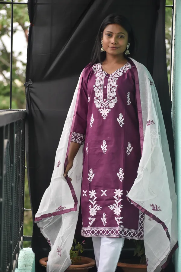 Purple_Cotton_Chikankari_Stitched_Suit_For_Women