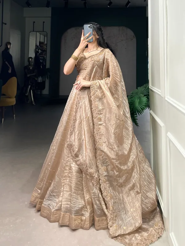 Cream_Silk_Lehenga_Fabric_For_Women