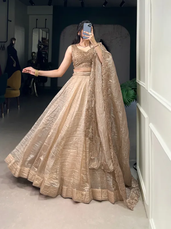 Cream_Silk_Lehenga_Fabric_For_Women