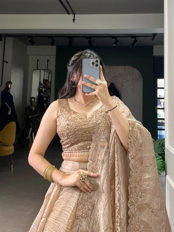 Cream_Silk_Lehenga_Fabric_For_Women